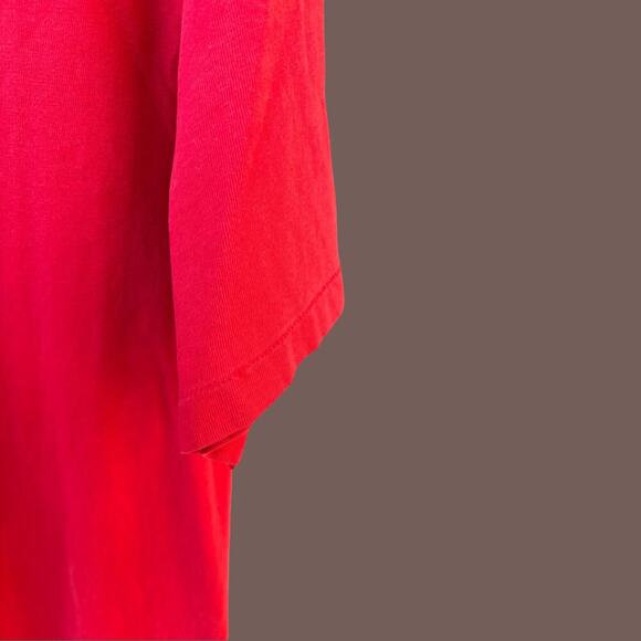 Hanes Beefy‑T T‑Shirt | Red Cotton | Size M | Vintage Fire Rescue - Picture 3 of 4